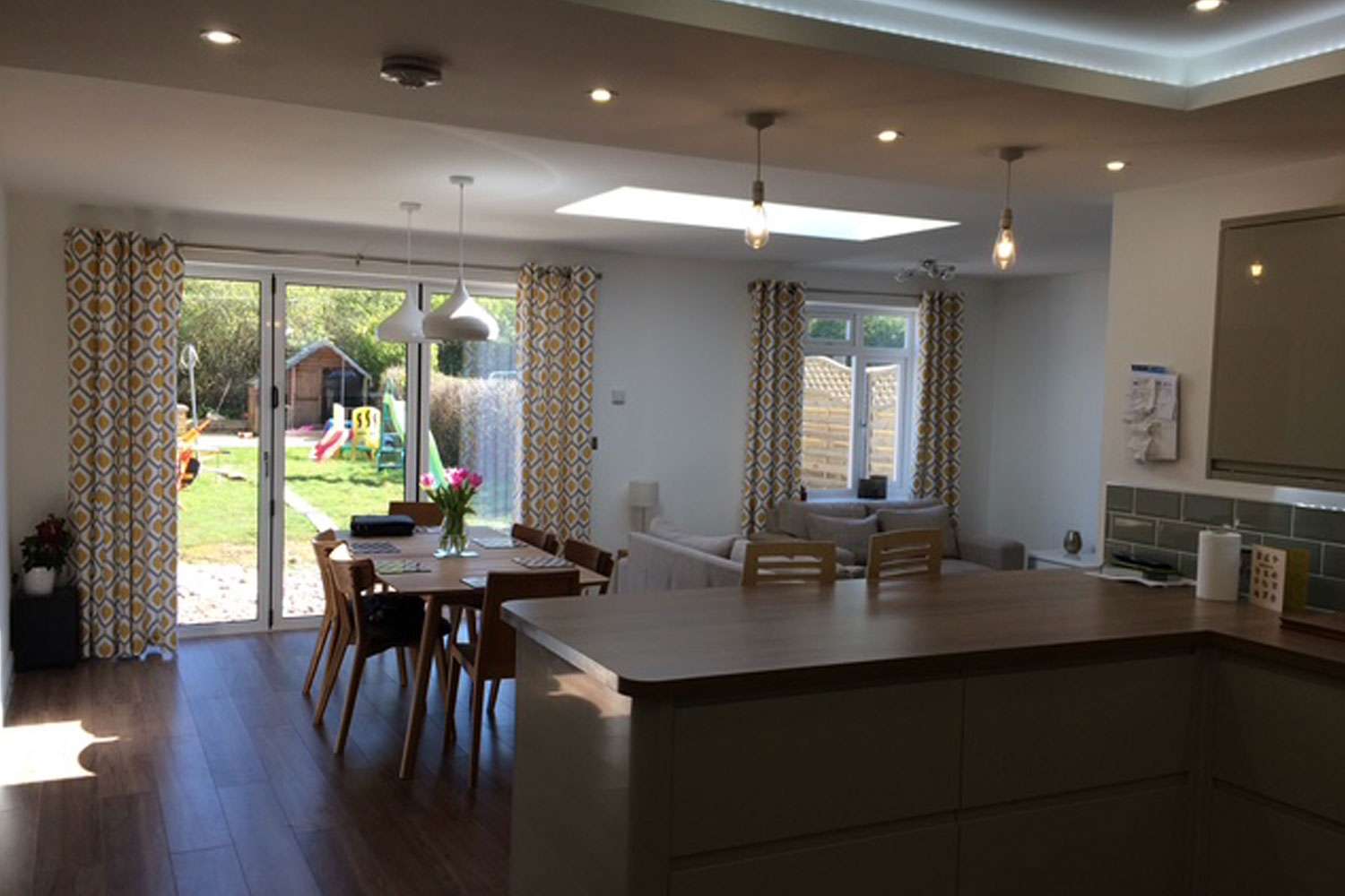 new kitchen with patio doors