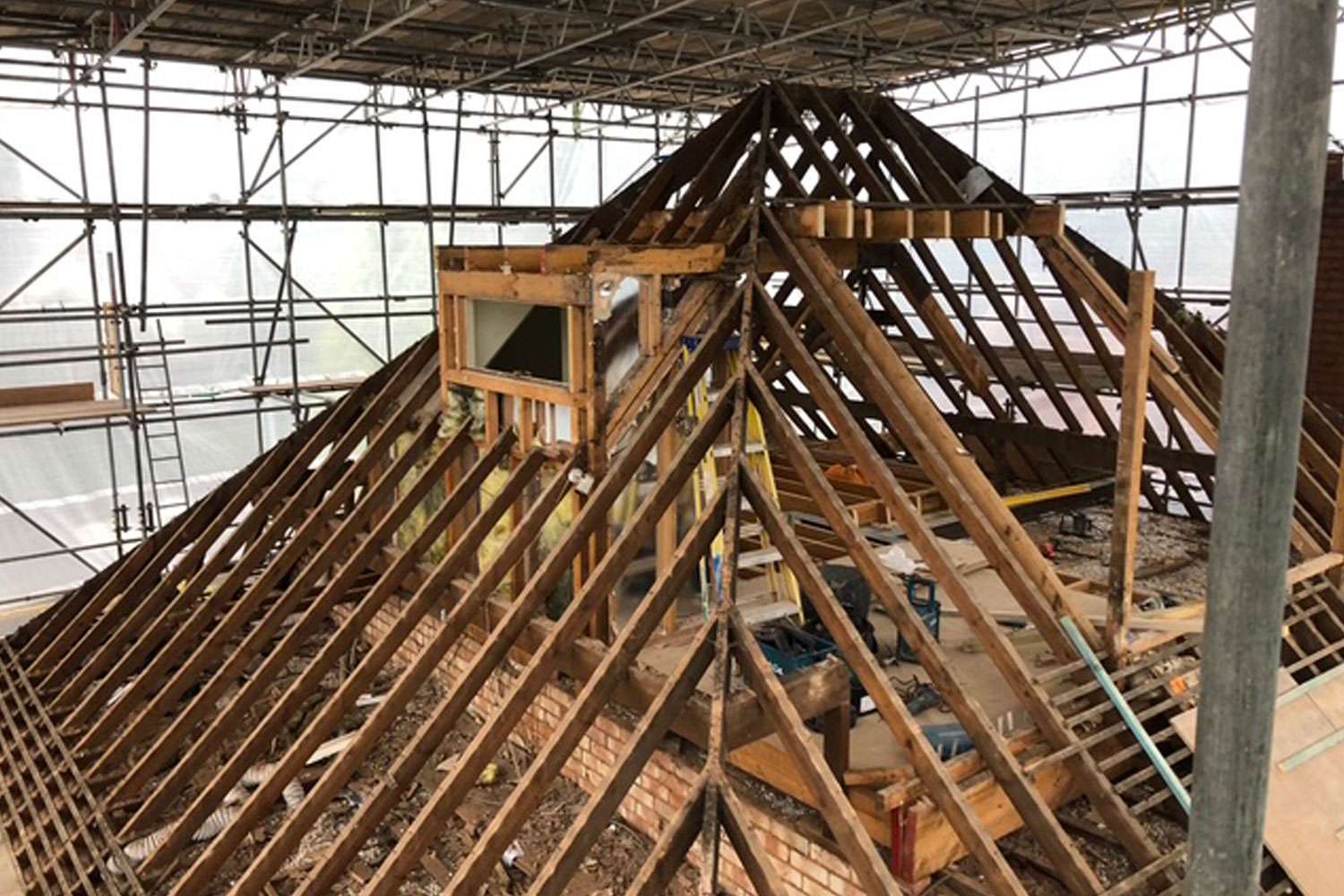 new roof being installed